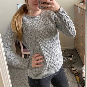 Forever 21 Grey Cable Knot Sweater